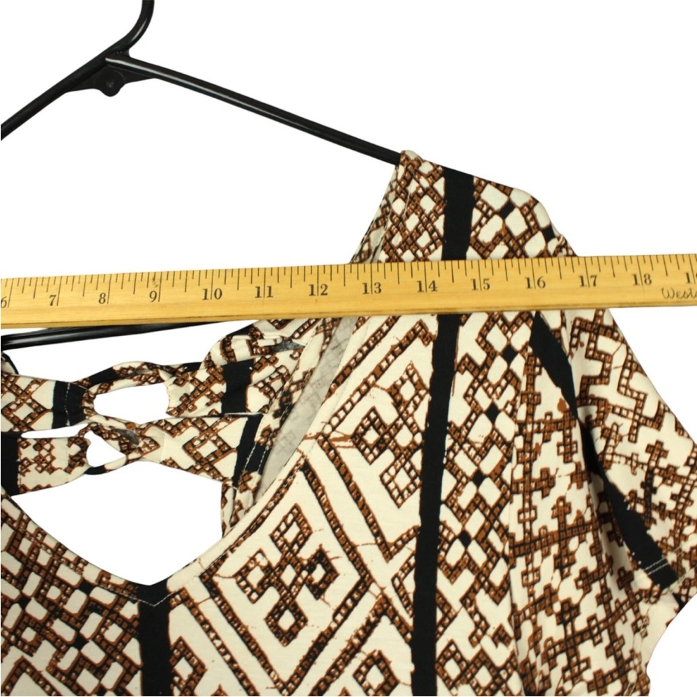 Bel Kazan Anthropology Midi Dress Short Sleeves Sz L geometric Print Boho - Picture 14 of 14